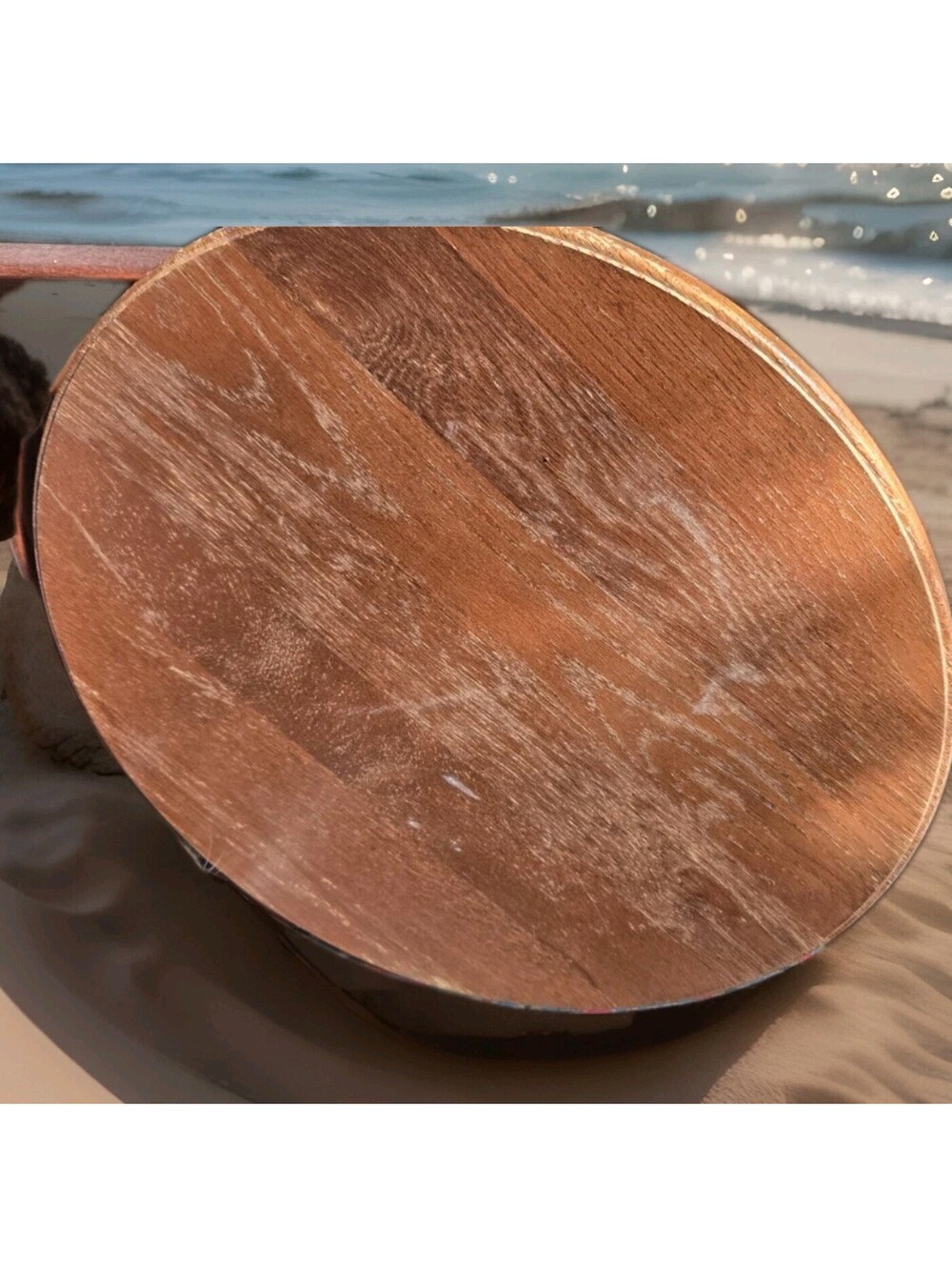 Vintage 19" Lazy Susan Turntable  Round Solid Oak Wood